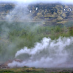 Geysir, jets de vapeurs