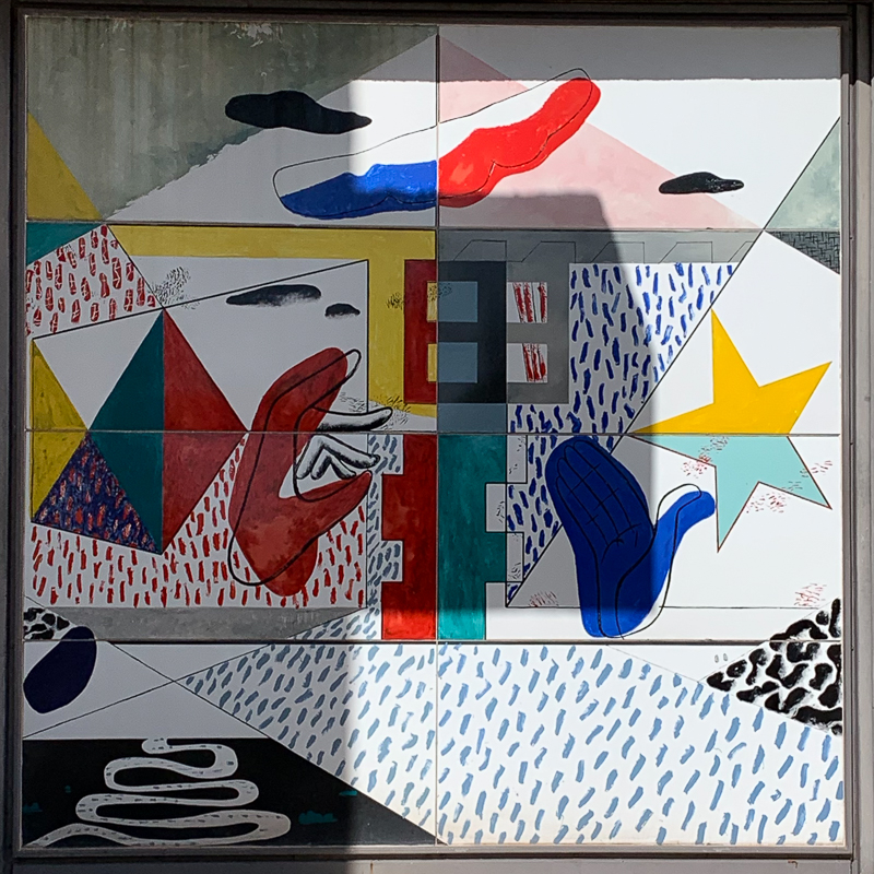 Franche-Comté, Ronchamp - Oeuvre de Le Corbusier sur la porte de la chapelle