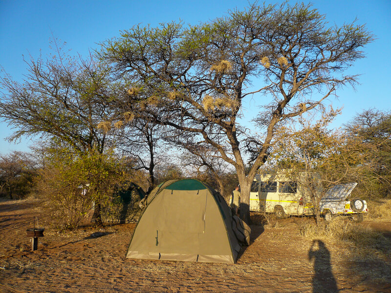 Afrique australe - Botswana, notre tente au Kalahari