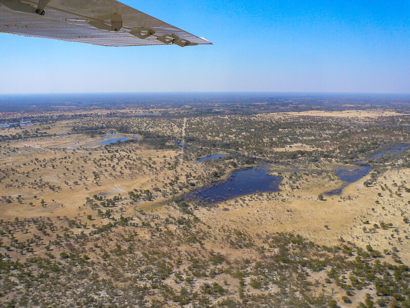 Afrique australe, Botswana - Le delta de l'Okavango vu d'avion