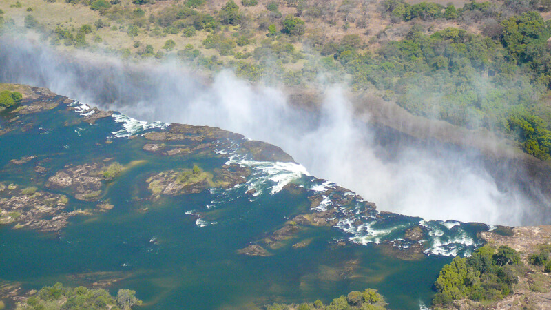 Afrique australe - Zambie, chutes Victoria vues du ciel