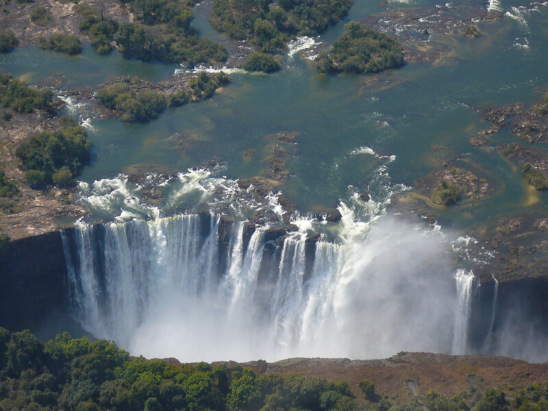 Afrique australe - Zambie, chutes Victoria vues du ciel