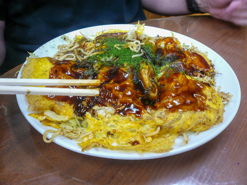 Japon, Miyajima - Omelette aux huîtres, délicieuse spécialité de l'ïle