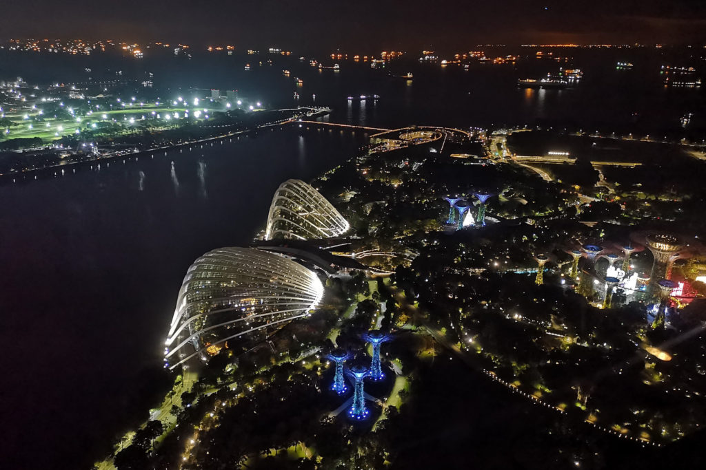 Singapour de nuit - depuis le Marina bay Sand