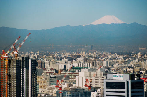 Japon,Tokyo - Autour de la gare de Shibuya, vue sur le Fujiyama depuis l'hôtel