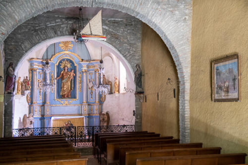 France- Arrière pays de Collioure, ermitage ND de la consolation, intérieur de l'église