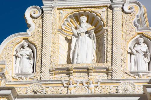 Détail de la façade de l'église de la Merced à Antigua