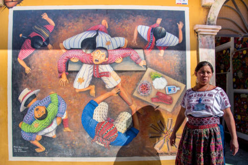 San Juan de la Laguna, peinture évoquant la médecine traditionnelle