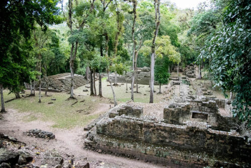 Site archéologique maya de Copan ruinas, ruines encore à degager