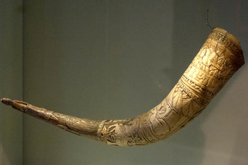 Islande, corne sculptée au musée de Reykjavik