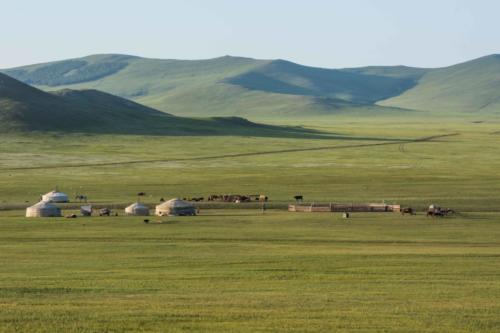 Camp de yourtes sur la steppe mongole