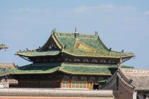 Mongolie - Karakorum, toits décorés 