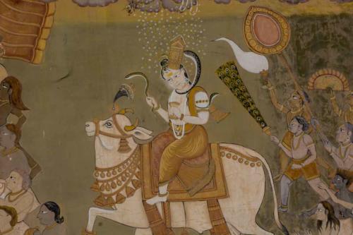 Inde-Rajasthan-Jodhpur-city palace-peinture-vache sacrée