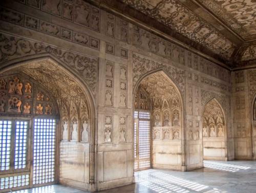 Inde-Agra-fort rouge-galerie de marbre blanc