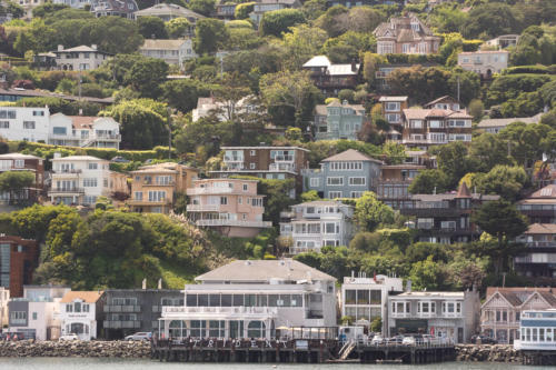 Maisons à Sausalito, de l'autre côté du Golden Gate