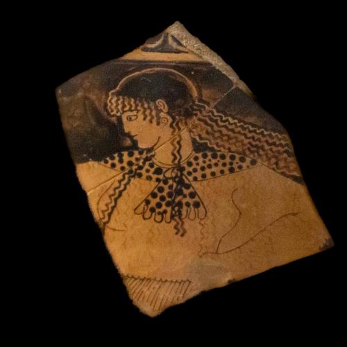 Sicile - Selinonte, décor sur poterie  au musée du site archéologique