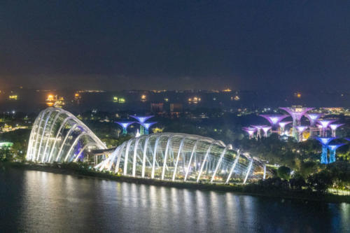 Singapour - Garden by the bay, les serres de nuit