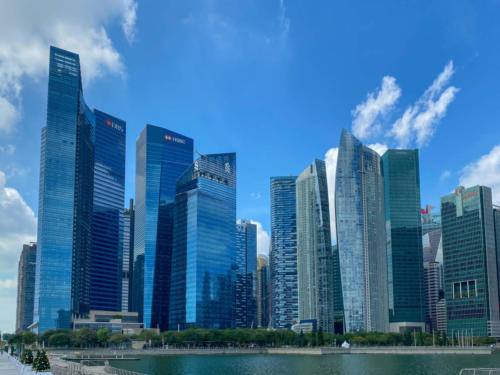 Singapour - Le business centre vu du Marina Bay Sand