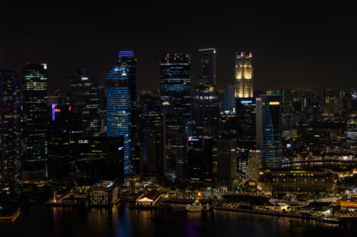 Singapour de nuit - depuis le Marina bay Sand