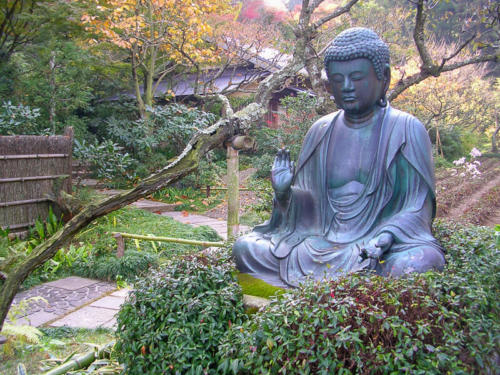 Japon, Kamakura - statue de Buddha au temple Hase Dera 