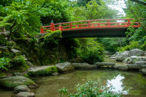 Japon, Miyajima - pont d'accès au parc de Momijidani